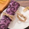 Set of 10 Farmhouse Braided Linen Rope Bowknot Napkin Rings Handmade Napkin Holders For Wedding Parties Banquets Decors