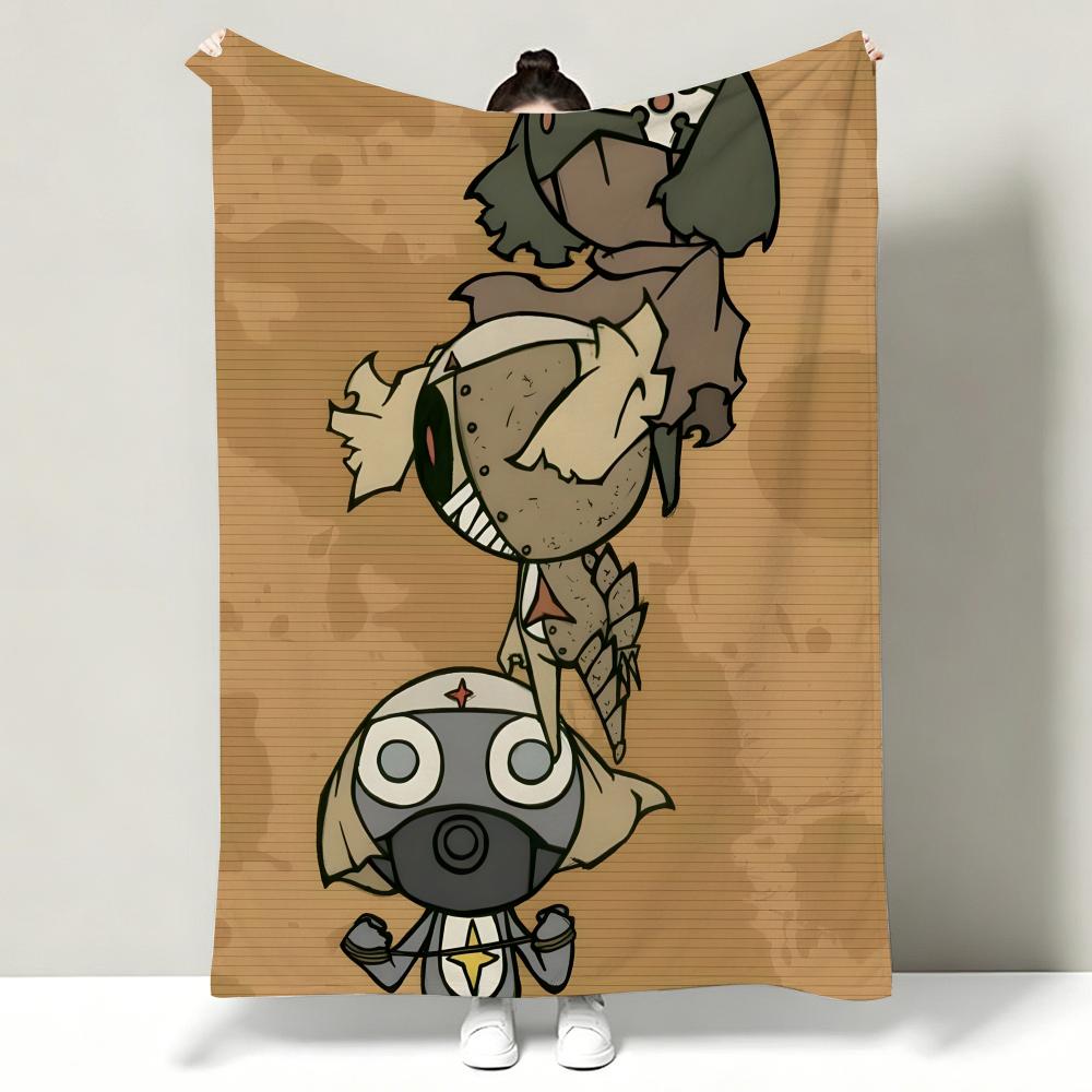 Anime KKeroro GGunso Throw Soft Warm Flannel Throw Blanket Multiuse for Sofa Bed Office Nap
