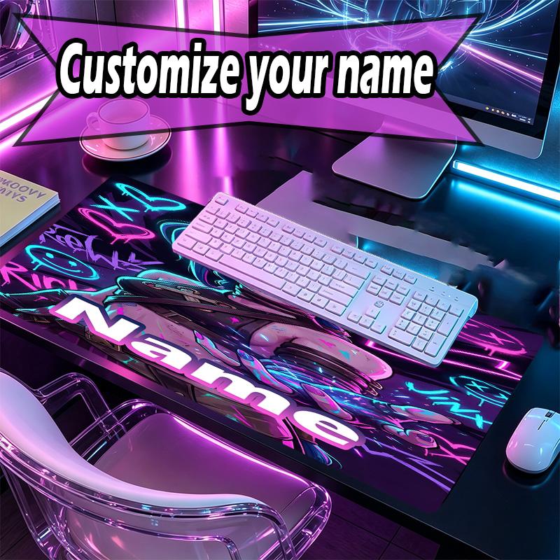 Custom Name Personalized Jinx Pattern Mousepad, Laptop PC Desk Mat, Decorative Desk Mat for Home Keyboard Pad Gift