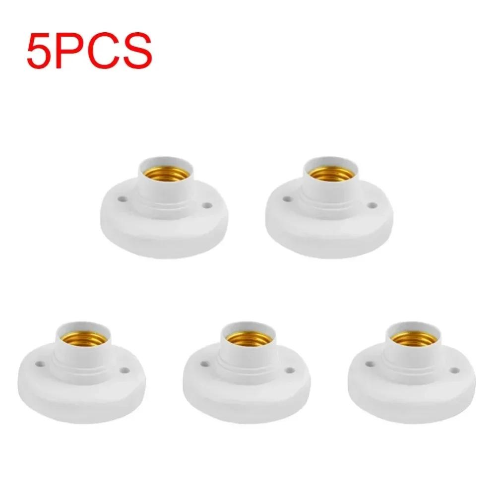 5/10PCS E27 Screw Cap Socket White Gold Ceiling Light Lamp Bulb Fixing Base Stand Light Bulb Holder Lamp Socket For Home