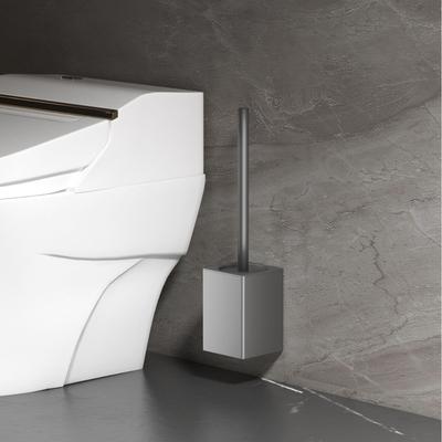 Wandmontiertes Toilettenbürsten- und Halter-Set Space Aluminium Quadratisches Design Toilettenbürste für Badezimmeraufbewahrung und -organisation