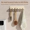 Multifunctional Toilet Bathroom Non-perforated Six Holes Hook for Storage