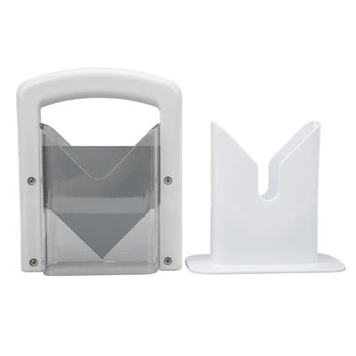 Bagel Cutter White Plastic Manual Bread Slicing Machine with Safety Shield Easy Grip Handle for