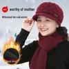 Women's Winter Warm Fleece-Lined Knitted Wool Beret for Middle-Aged & Elderly