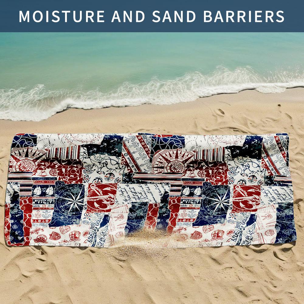 * Double-sided Velvet Beach Towel Platform Portable Quick-drying Sports Towel