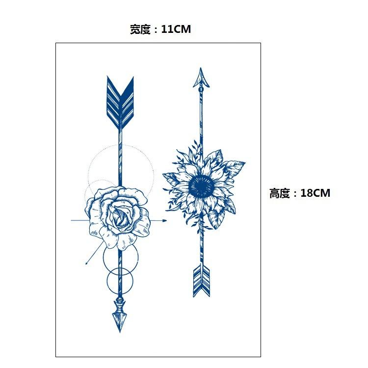 Gradual Change Herbal Fashion Personality Japanese Wave Whale Waterproof Simulation Long Time Does Not Fade Tattoo Sticker