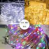 1 Pack USB Powered Fairy Lights Htswith Remote & Timer,50LED Silver Wire, 8 Modes, Waterproof, Cool White Starry Lights for Party, Wedding, Christmas
