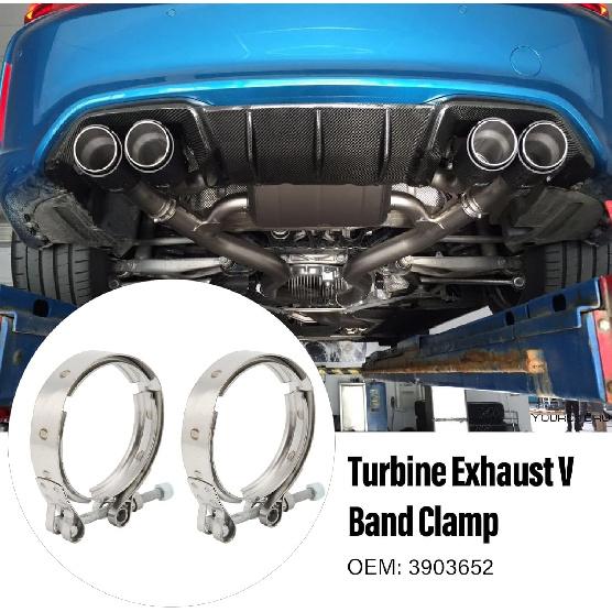 2Pcs Turbo Exhaust Outlet V Band Clamp, High Hardness Tube Turbo Outlet Clamps, Exhaust Pipes Connection for Car OEM 3903652