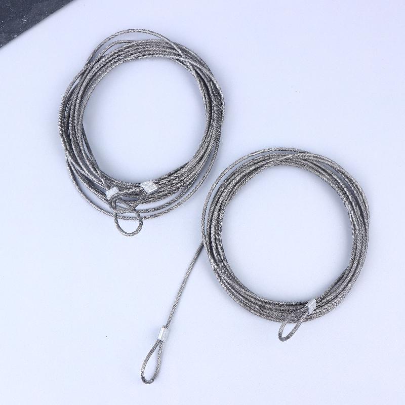4PCS 4M 304 Stainless Steel Wire Canopy Rope Fishing Lifting Cable Clothesline Diameter 2mm Shade Sail Awning Rustproof Kit