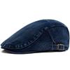 Spring Hot Sale Vintage Simple Washed Denim Berets Hat Unisex Summer Peaked Flat Cap Artist Duckbill Hat Herringbone Newsboy Cap