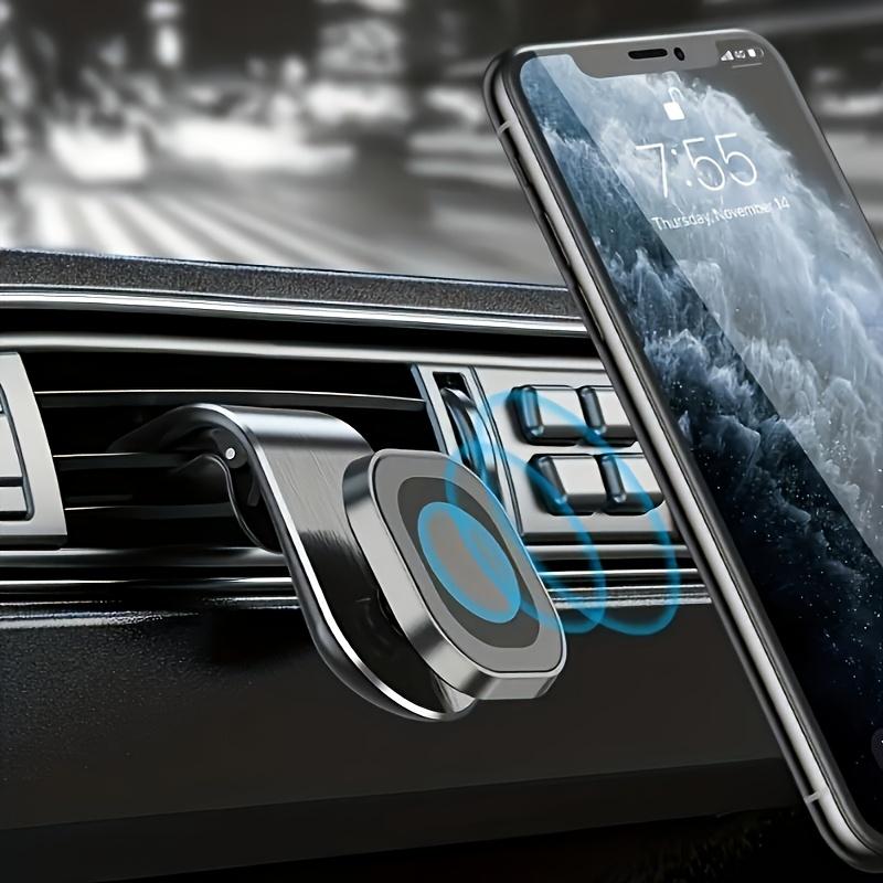 Universal Aluminum Alloy Magnetic Car Phone Holder, L-shaped Vent Dashboard Mobile Holder, Universal Stable Car Interior GPS Accessories