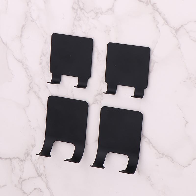 2Pcs Shower Hook Adhesive Razor Holder Wall Mounted Bathroom For Rack Shaver Shaving Holder Black Plastic Hook