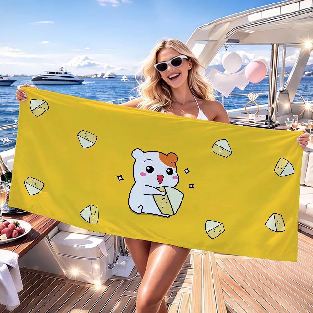 Cartoon Cute O-Oruchuban E-Ebichu Towel Quick Dry Absorbent Beach Towel for Sports, Fitness, Swimming and Outdoor Activities