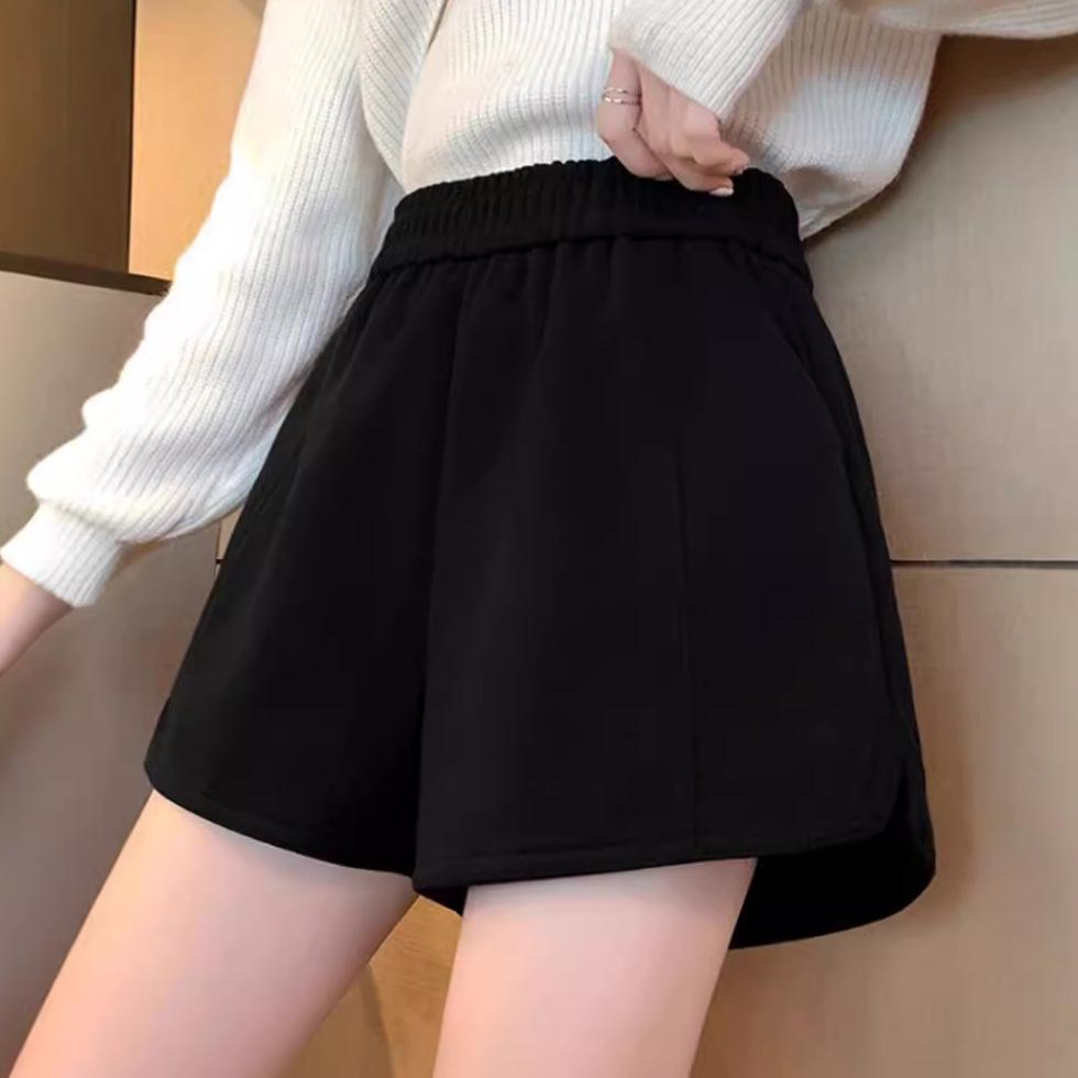 Petite High-Waisted Woolen A-Line Shorts for Women - Autumn/Winter 2024 Collection