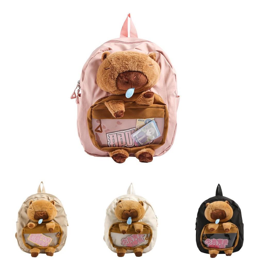 Japanese Ins Style Soft Plush School Bag With Cartoon Pattern And Ergonomic Straps