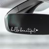 Hello Beautiful Car Rearview Mirror Sticker - Decorative Women's Accessory