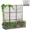Flower Box with Trellis, Poly Rattan, 103 X 29 X 103 Cm, Grey