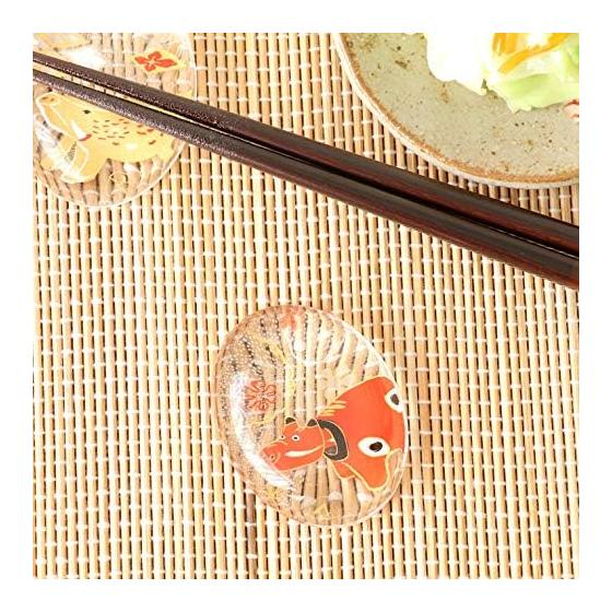 ADERIA Chopstick Rest, Medeta Eto (Auspicious Zodiac) Ox [Approx. 5.6x4.4x1.3cm/Chopstick Rest/12 Zodiac Signs] Made In Japan, Gift Boxed, Birthday