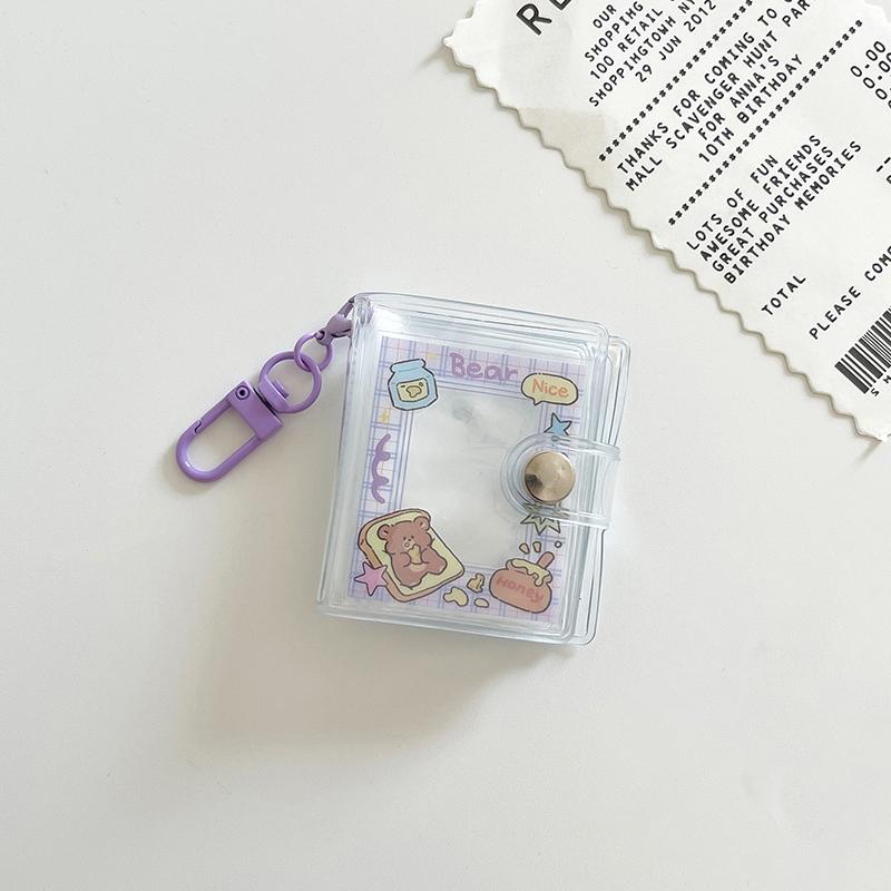 1/2-Inch Holder Pockets Transparent Diy Mini Po Album Keychain Portable Po Storage Holder Key Ring