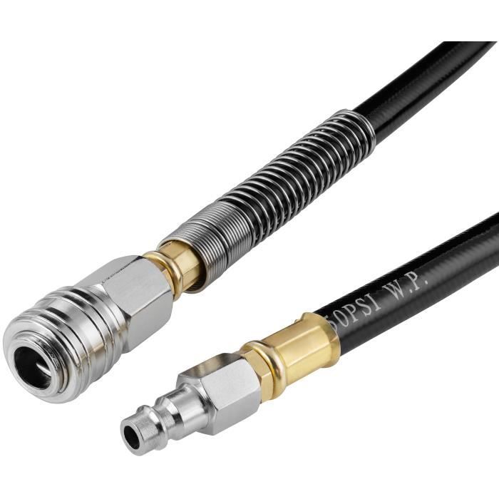 Enrouleur de tuyau d'air comprimé - Poppstar - 20m + 2m - Rembobinage automatique - Support mural pivotant 180°