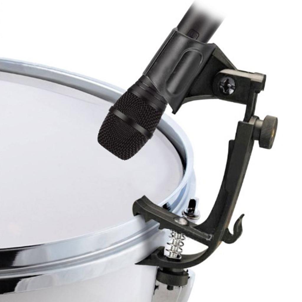 2Pcs Drum Microphone Clip Plastic Drums Set Rim Mic Stand Mount Clamp for Playing