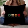 1pcs Short Plush Eat Sleep Swim Repeat Pillow Cover 18x18 Inch Double Sided Vintage Swimming Icon Cushion Case Home Decor