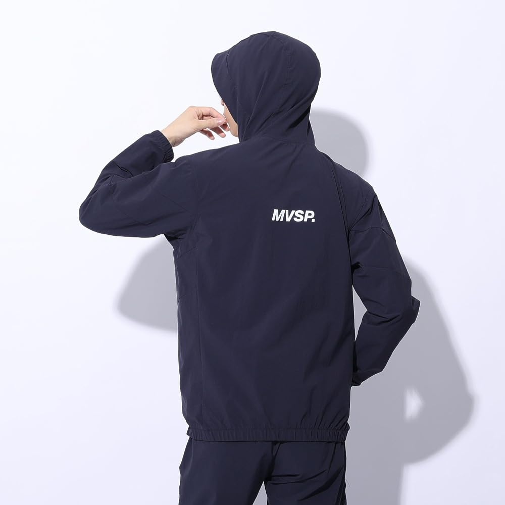 DESCENTE Stretch Cool Touch Nylon Hoodie NV XO 4-Way Two-Tone Full-Zip