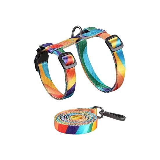 Ensemble harnais et laisse pour chat, harnais souple et réglable, anti-fuite, pour chaton, marche, voyage, corde de traction pour chats de petite, moyenne et grande taille