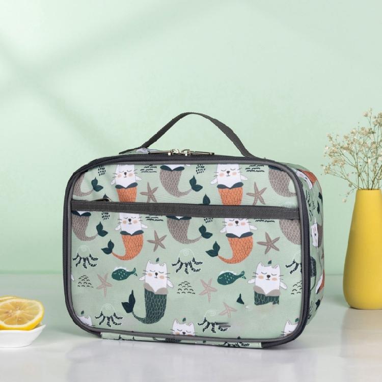 Portable Square Pattern Lunch Holder Convenient Waterproof Meal Transport Bag for School Lunches Or Outdoor Picnics