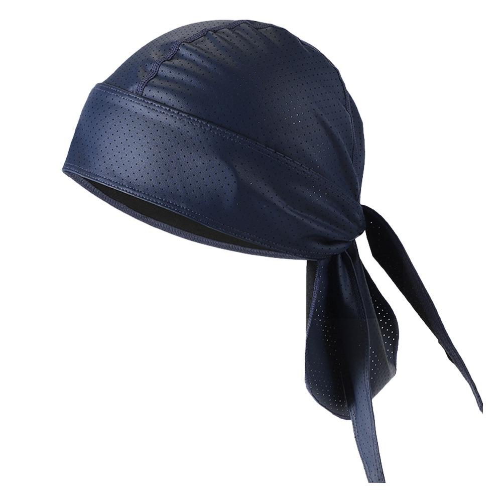 Schnelltrocknendes PU Durag Hip Hop Piraten Bandana Hut Mode Turban Hijab Biker