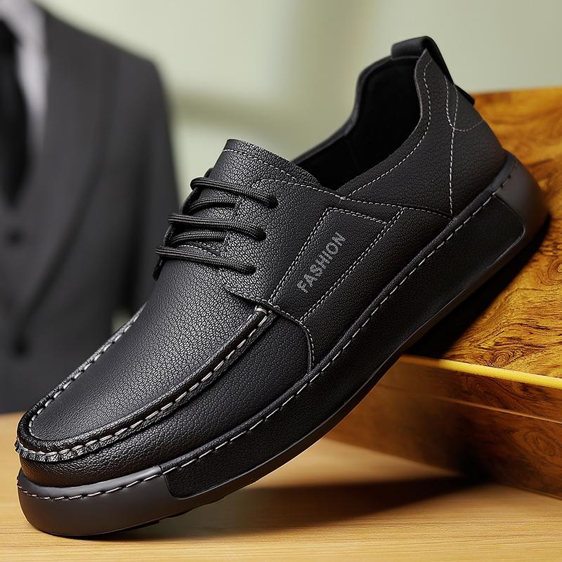 Fashion High Quality Men's Leather Shoes Business Formal Non-Slip Party Footwear Lace-up Leisure Wedding Comfy Official Men's Shoes