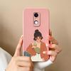 For Redmi Note 10 10S 10T 5 7 7S 8 9 9S 9T K80 Pro Max Plus Phone Covers Elegant Girls Pattern Liquid Silicone Camera Protection Cases For Redmi Shell