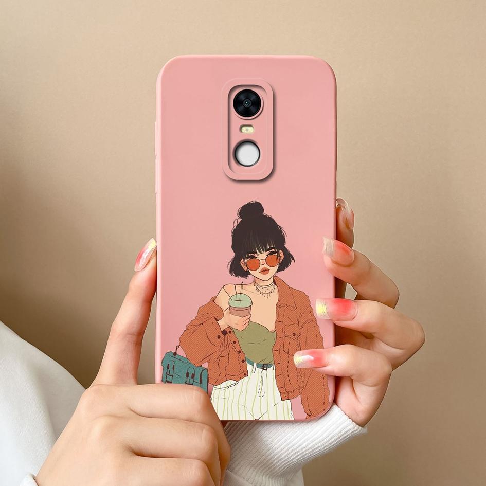 For Redmi Note 10 10S 10T 5 7 7S 8 9 9S 9T K80 Pro Max Plus Phone Covers Elegant Girls Pattern Liquid Silicone Camera Protection Cases For Redmi Shell