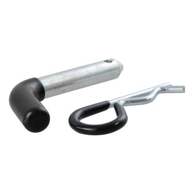 CURT 21410 Trailer Hitch Pin & Clip with Vinyl Coated Grip, Fits 1/2" Diameter, 1-1/4" Receivers, Clear Zinc