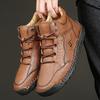 New  Handmade Leather Boots Men Casual Shoes Botas Design Sneakers Man Comfortable Leather Shoes Men Ankle Boots Outdoor