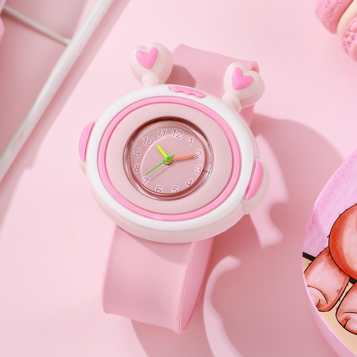 

Креативные новые модные милые детские забавные часы для подростков, подходящие для студентов с чувством дизайна, трендовый подарок на день рождения розовый