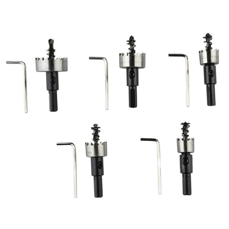 

High Speed Steel Hole Opener Hole Saw Cutter 5PCS 16-30mm Metal Drill Bits for Home Decorations DIY Projects 1 срібний
