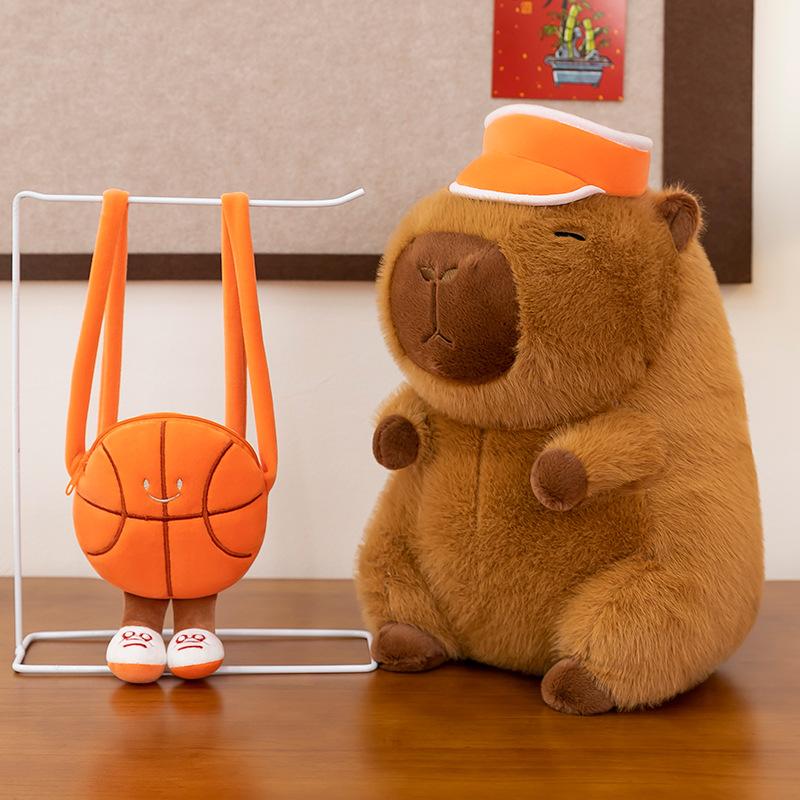 Basketball Backpack Capybara Plush Toy Doll Capibara Doll Doll Children's Gift Hug Pillow