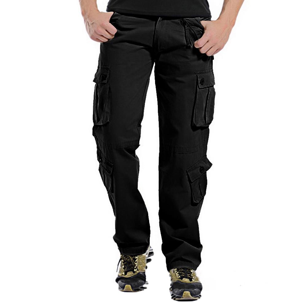 

(SU)Мужская мода, повседневные брюки-карго с пуговицами и множеством карманов на открытом воздухе, длинные брюки