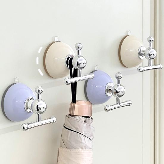 Yousheng Suction Cup Hook Reinforced Suction Cup Base Easy Installation Removable Suction Hanger Heavy-Duty Support Hook