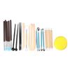 Holz, blau, braun, gelb, schwarz Polymer Clay Werkzeuge Sculpting Kit Zubehör