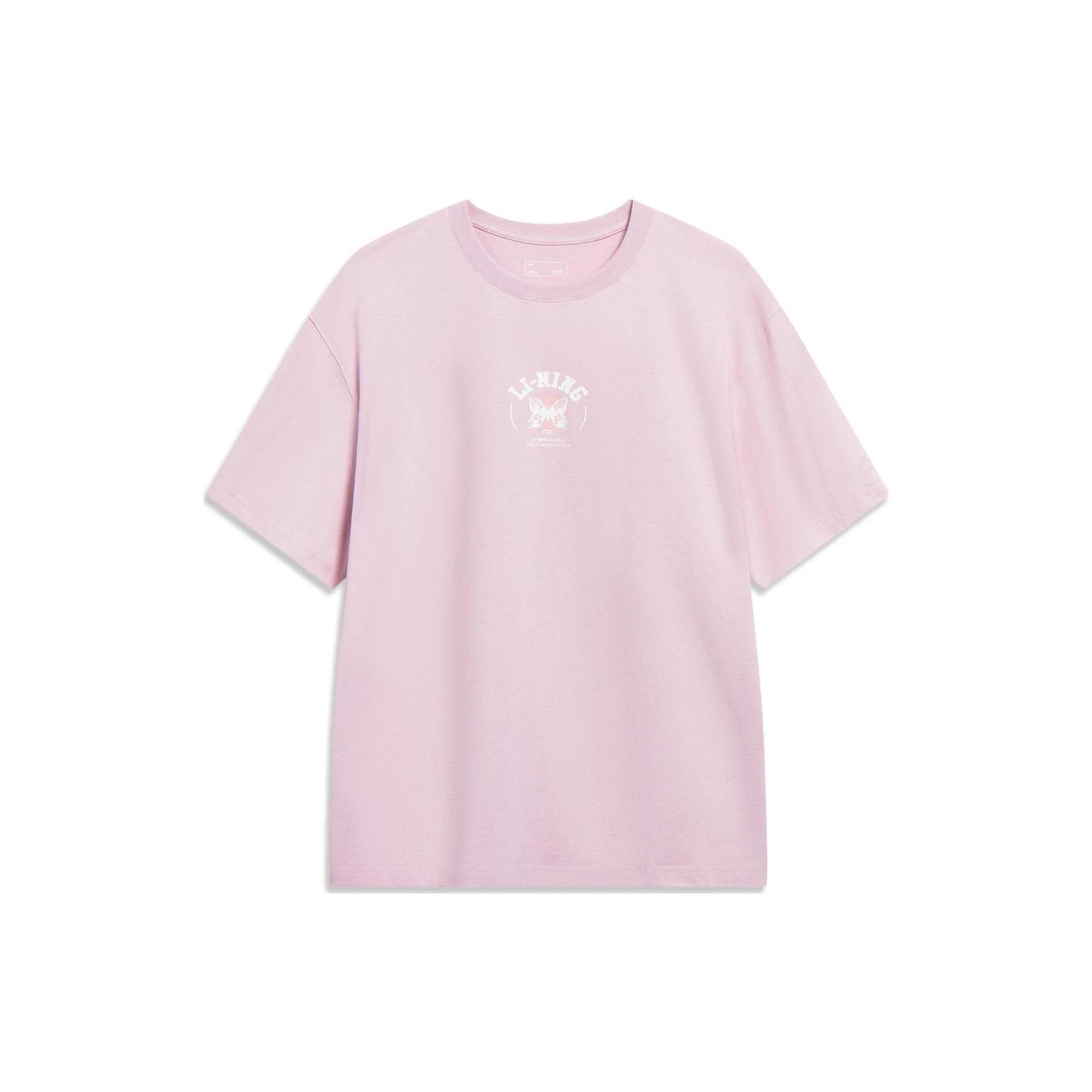 Li-Ning Chinese Culture Butterfly Graphic T-shirt Pink Men s AHST207-4 L