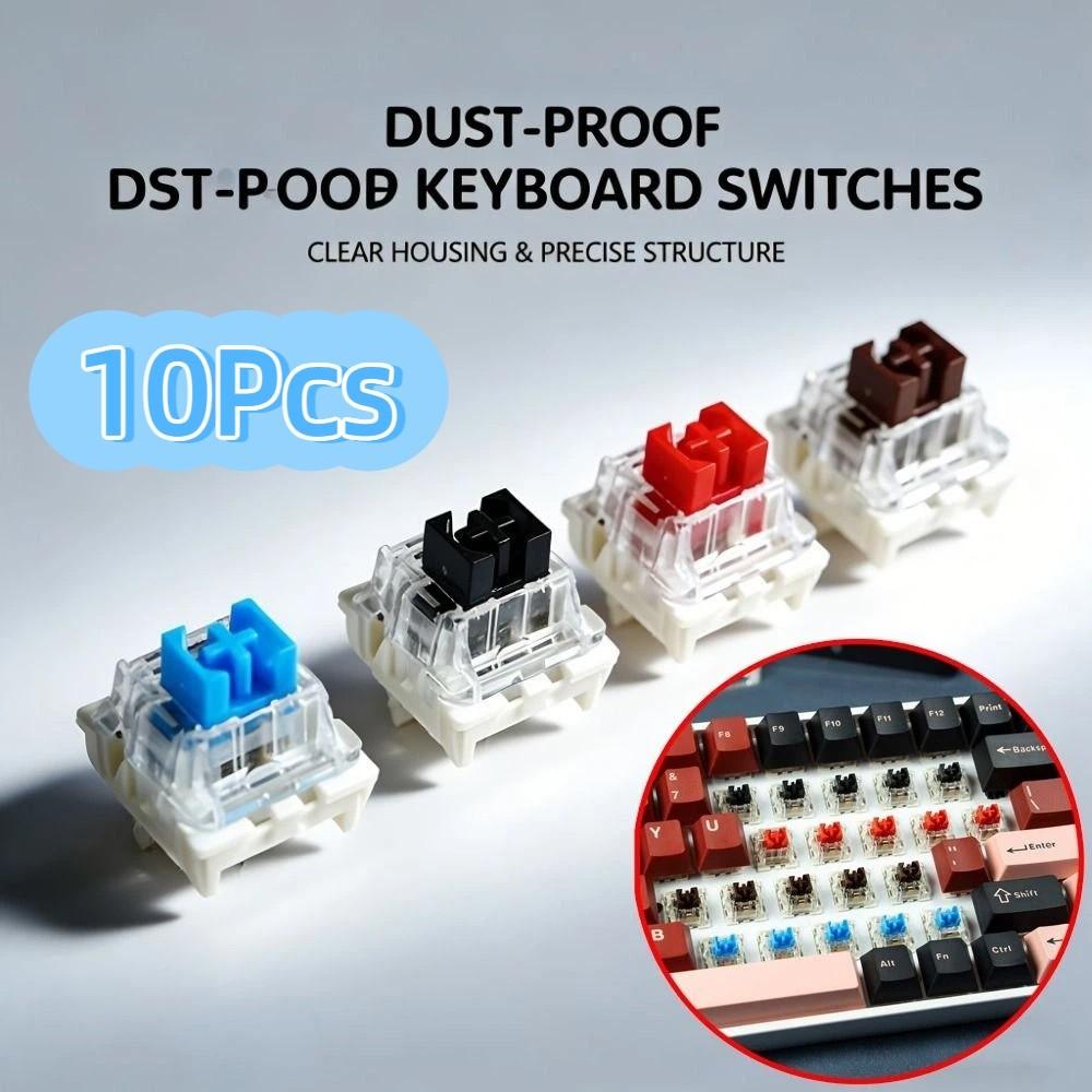 10Pcs Knocking 3 Pin Tactile Switches Dust-proof Keyboard Switch Replacement Gaming Keyboard