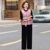 Mom's 2026 New Style Spring Autumn Velvet Tang Suit Shawl Jacket for Middle-aged Women