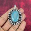 Blue Chalcedony 925 Solid Sterling Silver Pendant, Handmade Gemstone Pendant Jewelry, Gifts For Wife Brand New Pendant