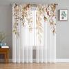 Thanksgiving Plants Farm Leaves Sheer Curtains Holiday Decoration Living Room Bedroom Window Voile Tulle Curtain