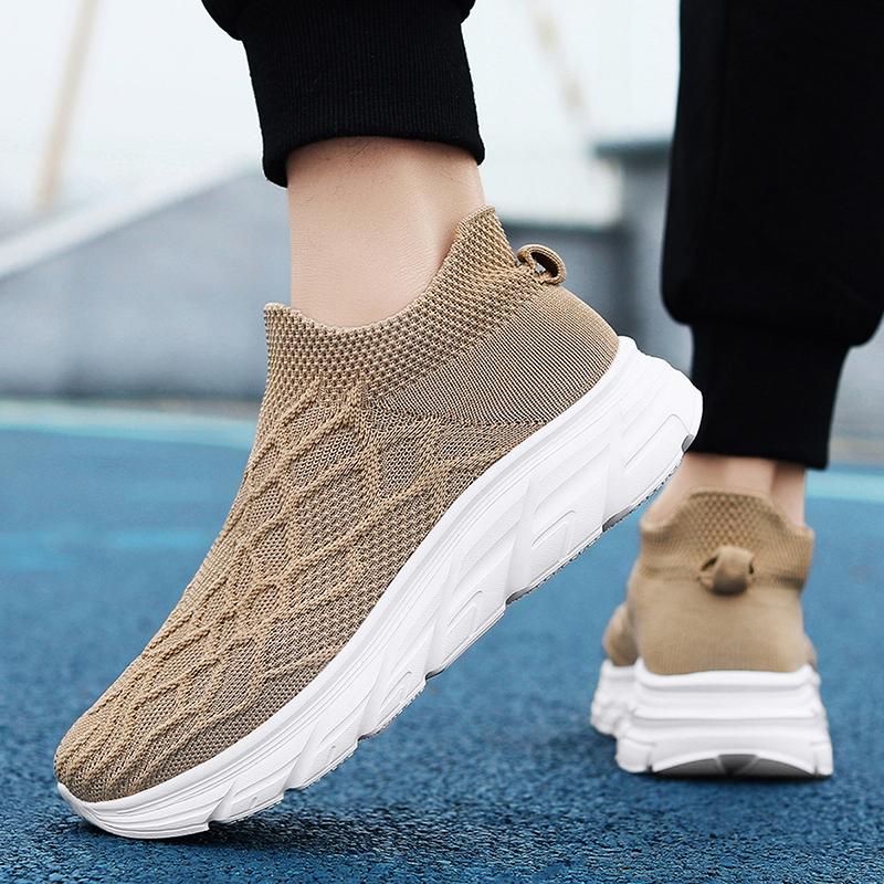 Zapatillas Deportivas Mujer Negro Blanco Caqui Hombres Casuales Ligeras Slip-on Calcetines Zapatos Pareja Zapatillas para Correr