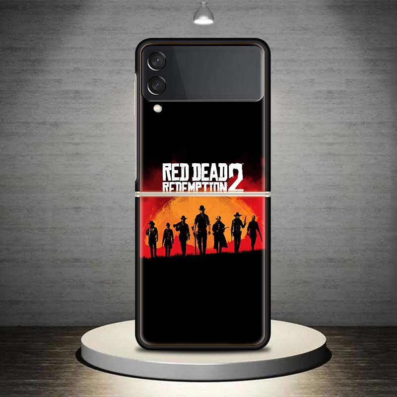 Red Dead Redemption 2 Für Samsung Galaxy Z Flip 4 3 5G Handyhülle Schwarz Hartschale ZFlip 4 3 Luxuriöser Stoßfester Bumper Coque