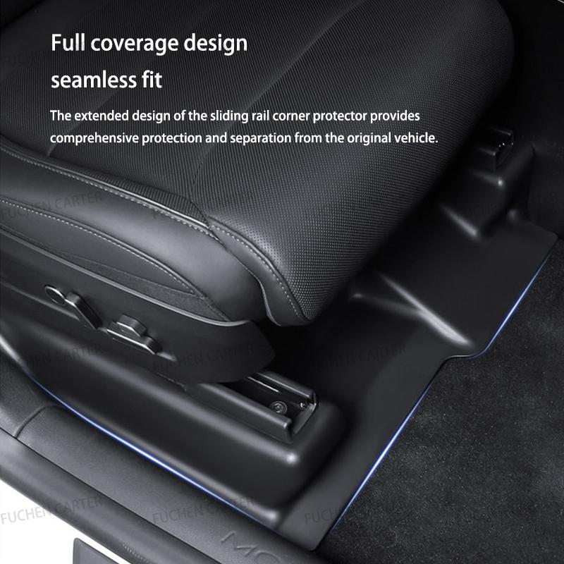 For Tesla New Model YL 2026 TPE Under Seat Corner Guard Seat Front Rear Seat Slide Rails Protector Cover Anti-Kick Accessories