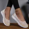 Women's Shoes Summer Lace Breathable Casual Flat Bottom One Foot Stirrups Middle-aged and Elderly Mom Shoes